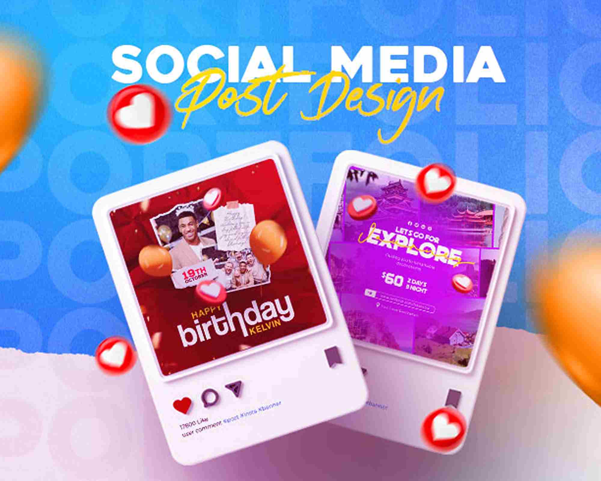 I will design amazing social media posts graphics for facebook, instagram ads