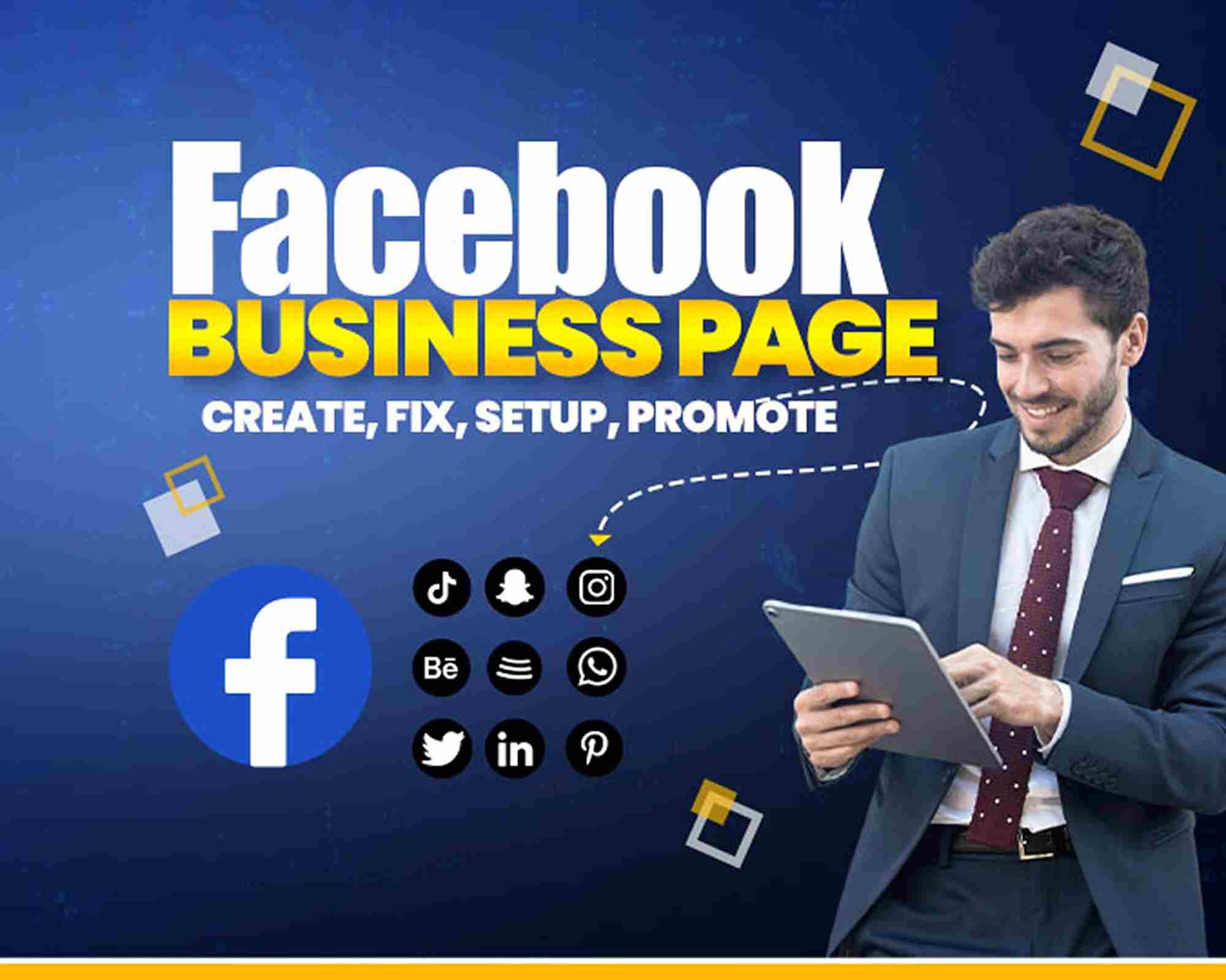 I will create and setup facebook business page and social media accounts